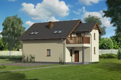 Budynek usługowy z częścią mieszkalną UC01c — wizualizacje 2 (odbicie lustrzane)