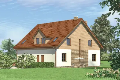 Budynek usługowy z częścią mieszkalną UC27 — wizualizacje 2 (odbicie lustrzane)