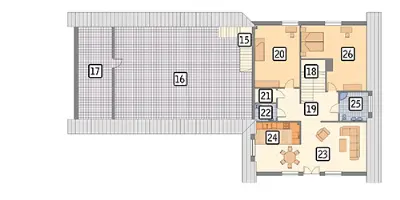 Budynek usługowy z częścią mieszkalną UC28a — rzuty kondygnacji 2 (odbicie lustrzane)