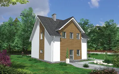 Budynek usługowy z częścią mieszkalną UC48a — wizualizacje 2 (odbicie lustrzane)