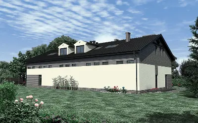 Budynek usługowy z częścią mieszkalną UC52b — wizualizacje 2