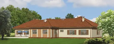Budynek usługowy (z pokojami gościnnymi) UC10 — wizualizacje 1