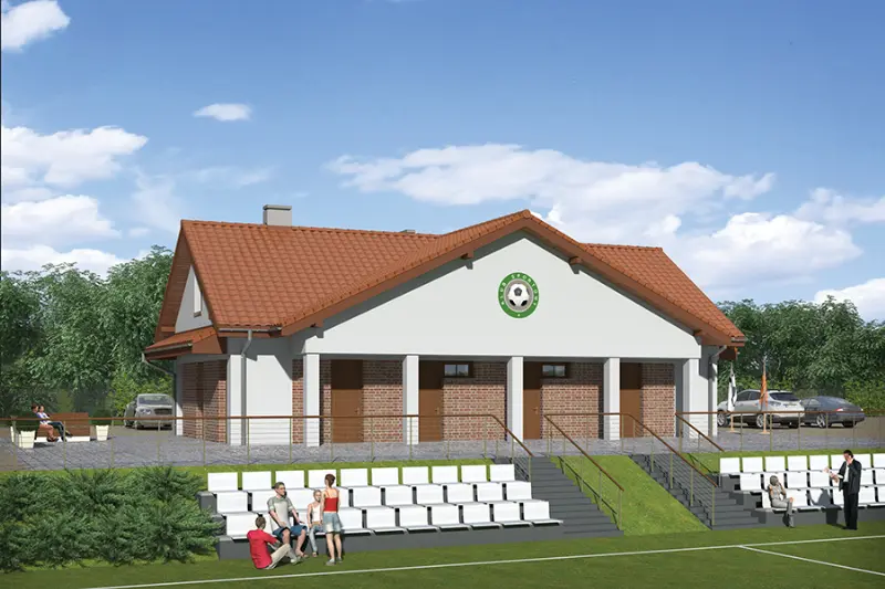 Projekt domu Budynek usługowy (zaplecza socjalnego) U31 — wizualizacja