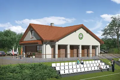 Budynek usługowy (zaplecza socjalnego) U31 — wizualizacje 2 (odbicie lustrzane)