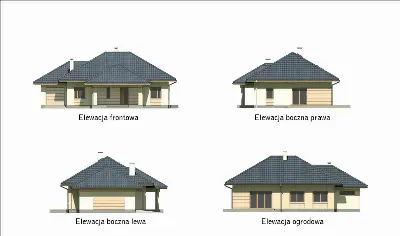Bukowy las — elewacje 1 (odbicie lustrzane)