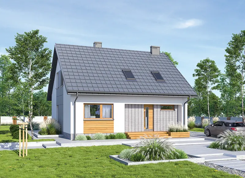 Projekt domu Cenny - wariant I (etap I) — wizualizacja