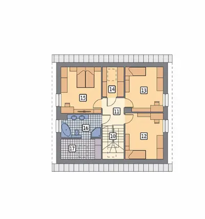 Cenny - wariant I (etap II) — rzuty kondygnacji 2 (odbicie lustrzane)