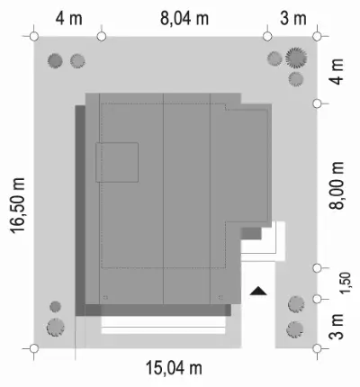 Chatka 2 drewniana — plan sytuacyjny 1 (odbicie lustrzane)