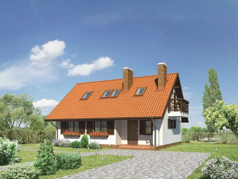 Projekt domu Coś miłego — wizualizacja