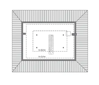 Czterolistna koniczyna - wariant XVII — rzuty kondygnacji 2 (odbicie lustrzane)