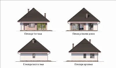 Czterolistna koniczyna - wersja 1 — elewacje 1 (odbicie lustrzane)