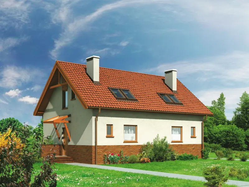 Projekt domu Czyżyk (bliźniak) — wizualizacja