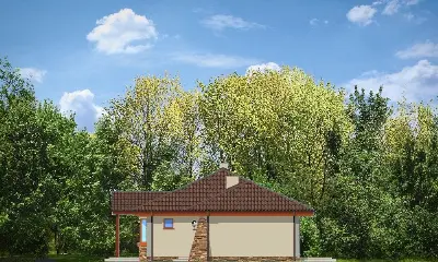 D05 z garażem — elewacje 4 (odbicie lustrzane)