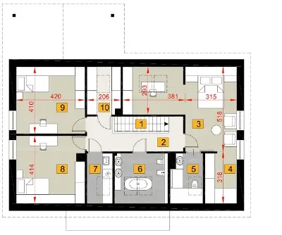 Dla rodziny G1 — rzuty kondygnacji 2