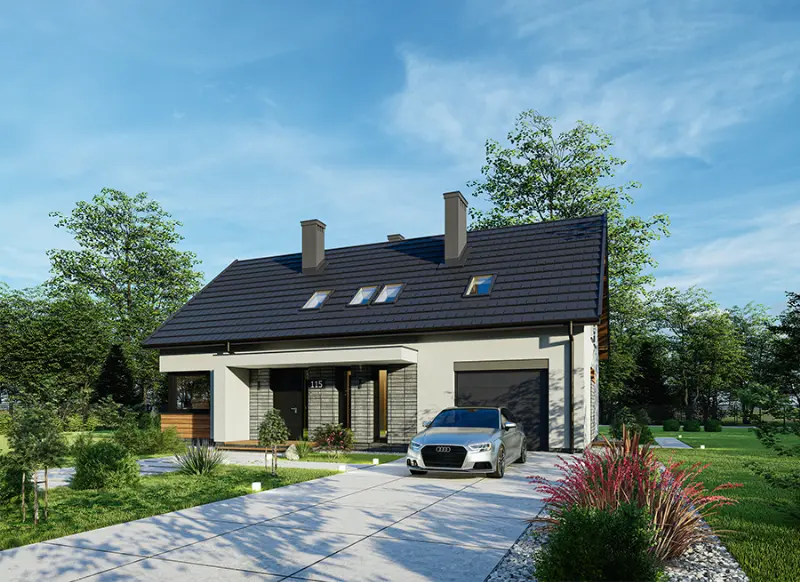 Projekt domu Dla rodziny G1 — wizualizacja
