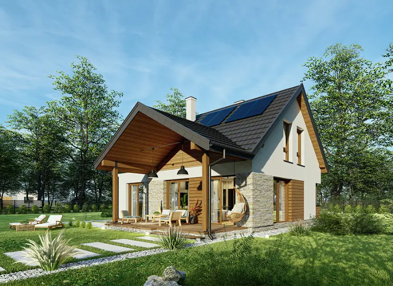 Projekt domu Dla rodziny pa — wizualizacja