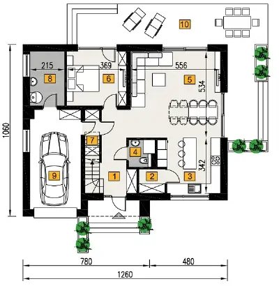 Dobra rada 1 G1 — rzuty kondygnacji 1 (odbicie lustrzane)