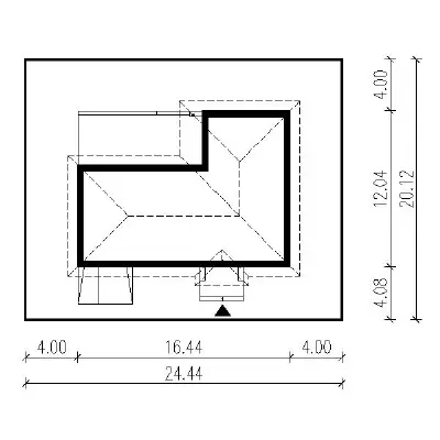 Dom na 102 - wariant III — plan sytuacyjny 1 (odbicie lustrzane)