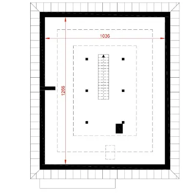 Dom na lata AG1 — rzuty kondygnacji 2 (odbicie lustrzane)
