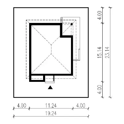 Dom na lata AG1 — plan sytuacyjny 1 (odbicie lustrzane)