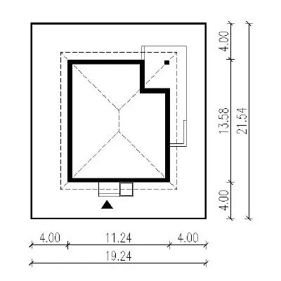 Dom na lata — plan sytuacyjny 1 (odbicie lustrzane)