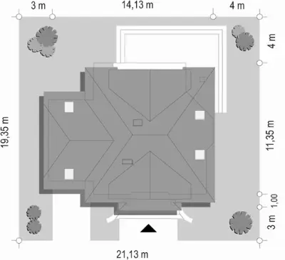 Dom na Medal 2 — plan sytuacyjny 1 (odbicie lustrzane)
