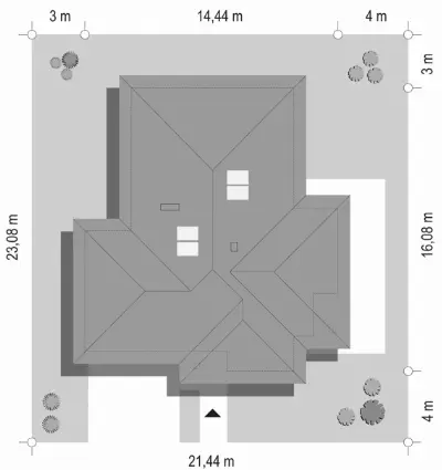 Dom na Miarę 2 — plan sytuacyjny 1 (odbicie lustrzane)