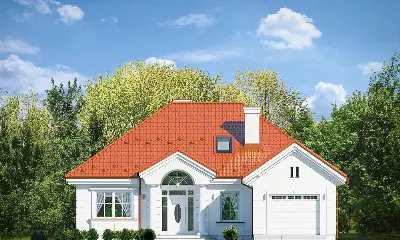 Dom na Parkowej 5 — elewacje 1 (odbicie lustrzane)