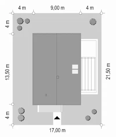 Dom na Przytulnej 3 — plan sytuacyjny 1