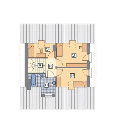 Dom na rozstaju — rzuty kondygnacji 2 (odbicie lustrzane)
