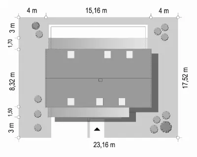 Dom na Zgrabnej 4 — plan sytuacyjny 1