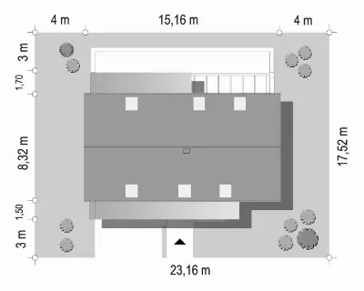 Dom na Zgrabnej — plan sytuacyjny 1
