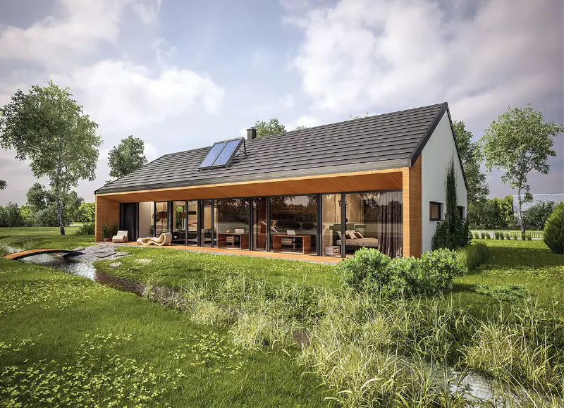 Projekt domu Dom oszczędny - wariant I (z wentylacją mechaniczną i rekuperacją) — wizualizacja
