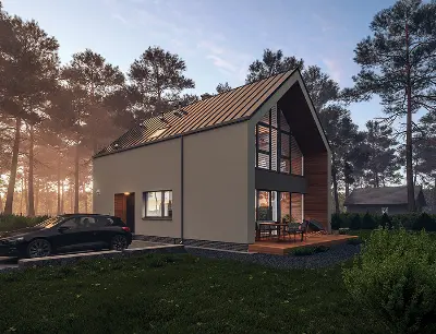 Dom perfekcyjny (z wentylacją mechaniczną i rekuperacją) — wizualizacje 7 (odbicie lustrzane)