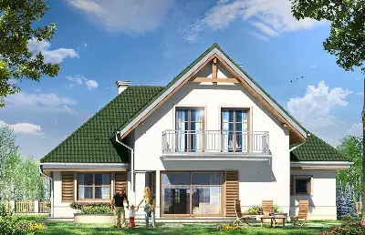 Dom w brzozach — wizualizacje 2 (odbicie lustrzane)