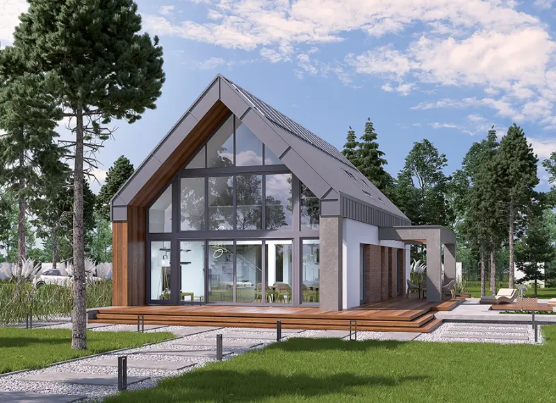 Projekt domu Dom z klimatem - wariant I (z wentylacją mechaniczną i rekuperacją) — wizualizacja