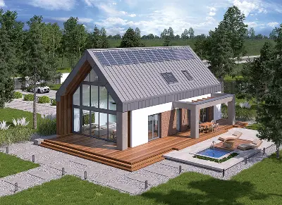 Dom z klimatem - wariant I (z wentylacją mechaniczną i rekuperacją) — wizualizacje 2