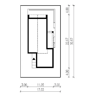 Dom z klimatem - wariant V (z wentylacją mechaniczną i rekuperacją) — plan sytuacyjny 1 (odbicie lustrzane)