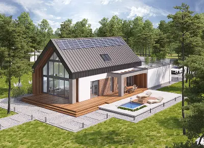 Dom z klimatem - wariant V (z wentylacją mechaniczną i rekuperacją) — wizualizacje 1