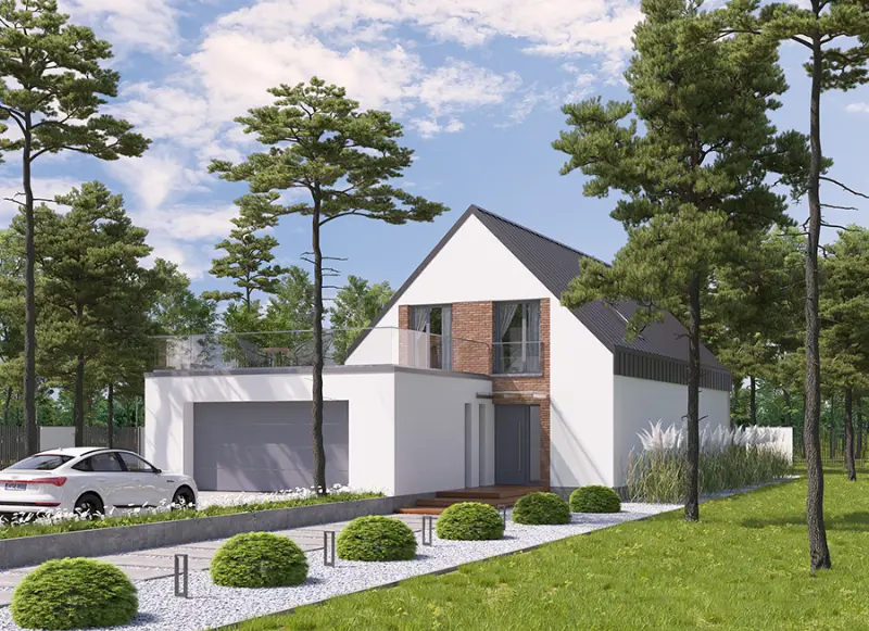 Projekt domu Dom z klimatem - wariant V (z wentylacją mechaniczną i rekuperacją) — wizualizacja
