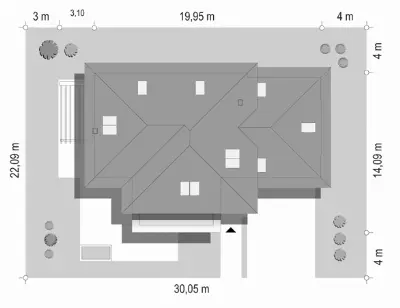 Dom z Widokiem 2 C — plan sytuacyjny 1 (odbicie lustrzane)