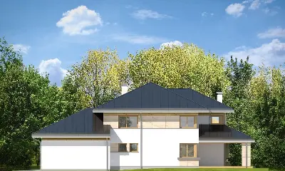 Dom z Widokiem 3 F — elewacje 4 (odbicie lustrzane)
