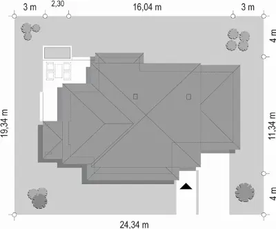 Dom z Widokiem 5 — plan sytuacyjny 1 (odbicie lustrzane)