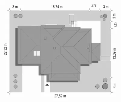 Dom z Widokiem 6 — plan sytuacyjny 1 (odbicie lustrzane)