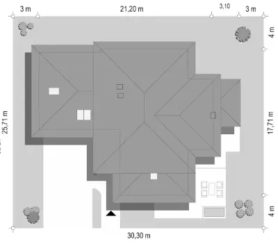 Dom z Widokiem — plan sytuacyjny 1 (odbicie lustrzane)