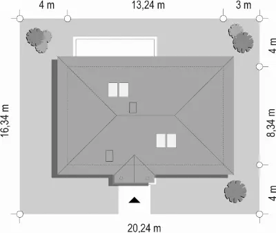 Dominik — plan sytuacyjny 1 (odbicie lustrzane)