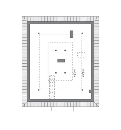 Dopasowany - wariant I — rzuty kondygnacji 2 (odbicie lustrzane)