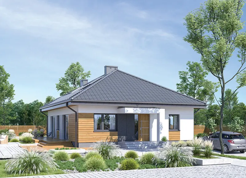 Projekt domu Dopasowany - wariant II (aranżacja 1) — wizualizacja