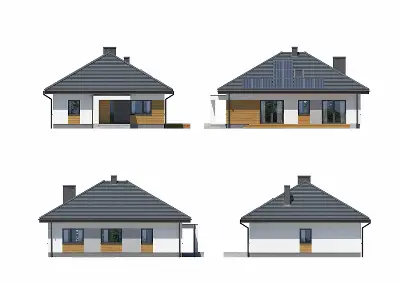 Dopasowany - wariant III — elewacje 1 (odbicie lustrzane)