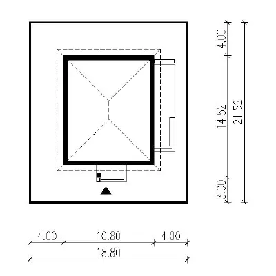 Dopasowany - wariant III — plan sytuacyjny 1 (odbicie lustrzane)